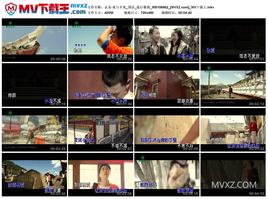 认真-见与不见_国语_流行歌曲_MB106862